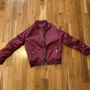 Burgundy bomber jacket